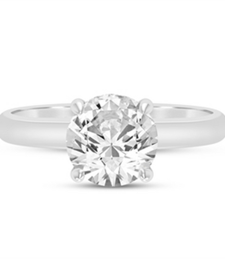 14k White Gold 2 CTW Round Diamond Semi-Mount Engagement Ring