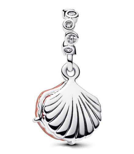 Pandora Coral Colored Shell Double Dangle Charm