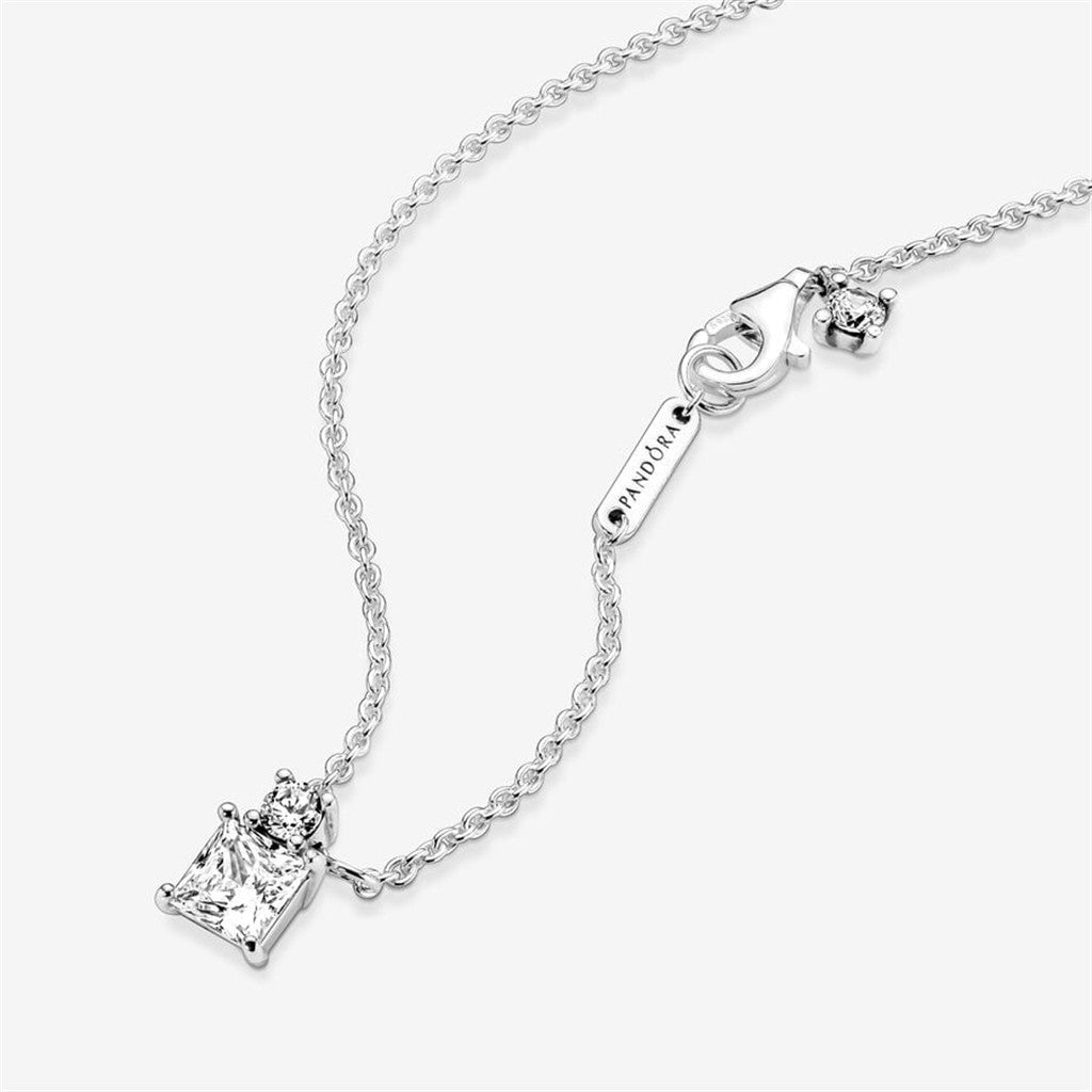 Pandora Timeless Sparkling Collier Round & Square Pendant Necklace