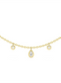 14K Yellow Gold 1.00 CTW Lab Grown Diamond  Oval And Round Bezel Drop Necklace