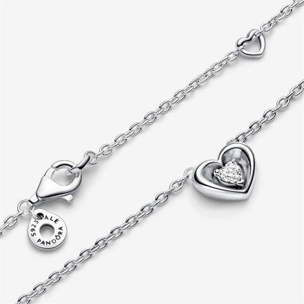 Pandora Moments Radiant Heart & Floating Stone Pendant Collier Necklace 45 cm