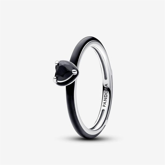 Pandora ME Black Chakra Heart Ring Size 7.5