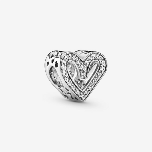 Pandora Timeless  Sparkling Freehand Heart Charm