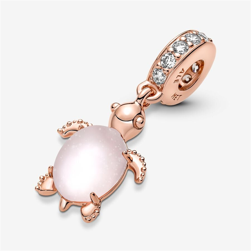 Pandora Moments Murano Glass Pink Sea Turtle Dangle Charm