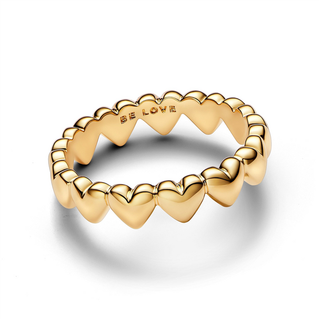 Pandora Moments Row of Hearts Ring Size 5