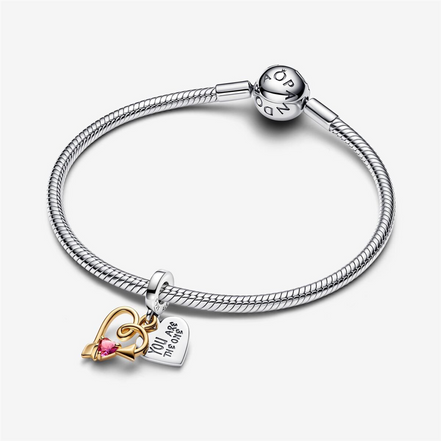 Pandora Moments Engravable Heart And Arrow Double Dangle Charm