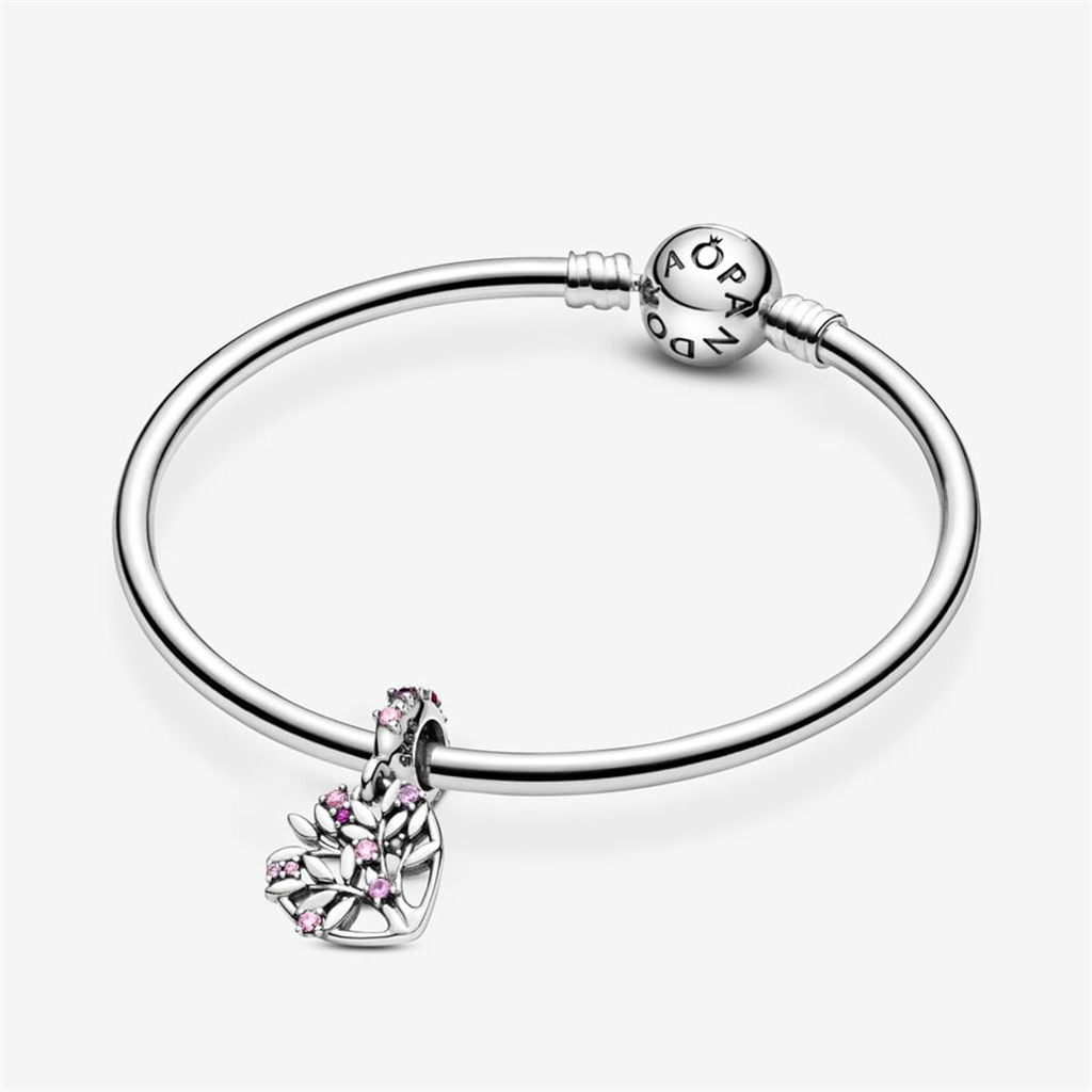 Pandora Moments Pink Heart Family Tree Dangle Charm