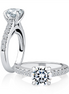 A.JAFFE 14k White Gold 2.54 CTW Round Diamond Semi-Mount Engagement Ring