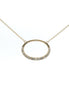 14K Yellow Gold Diamond Oval Pendant Necklace