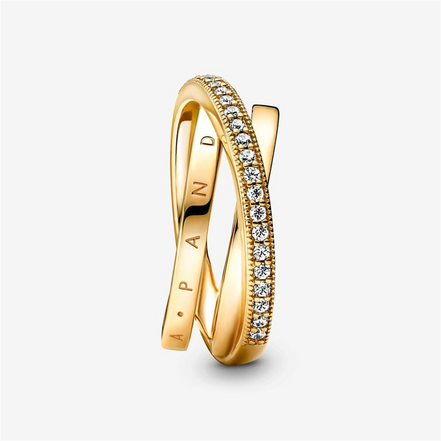 Pandora Timeless Crossover Pavé Triple Band Ring Size 7.5