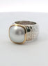 Raymond Mazza 14K Gold and Sterling Silver Mabe Pearl Ring