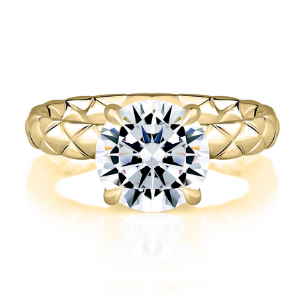 A.JAFFE 14K Yellow Gold 0.08 CTW Diamond Hidden Halo SemiMount Engagement Ring
