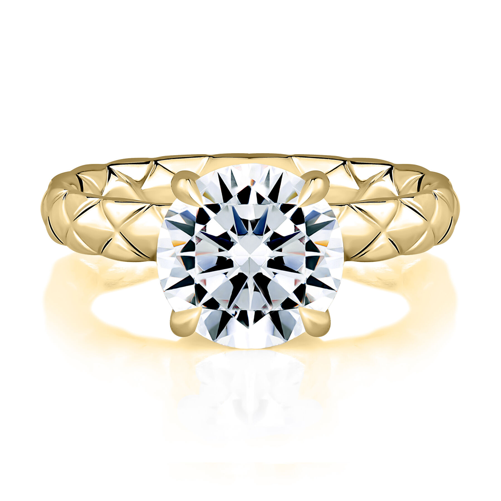 A.JAFFE 14K Yellow Gold 0.08 CTW Diamond Hidden Halo SemiMount Engagement Ring