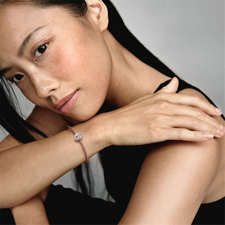 Pandora Moments Two-Tone Padlock Splittable Heart Charm