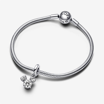 Disney X Pandora Mickey Mouse Sparkling Head Silhouette Dangle Charm