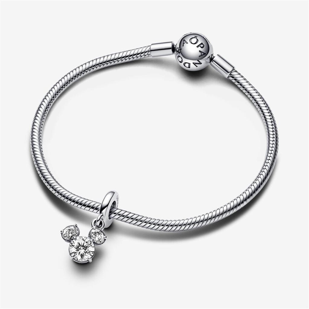Disney X Pandora Mickey Mouse Sparkling Head Silhouette Dangle Charm