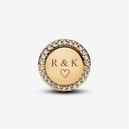 Pandora Moments Engravable Sparkling Button Charm