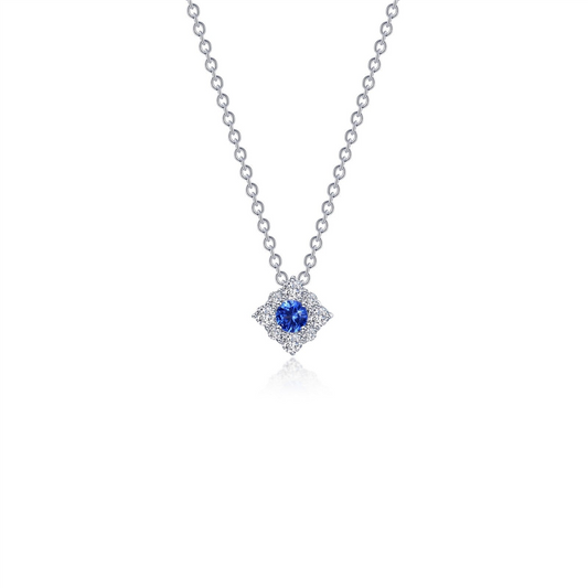 Lafonn 0.43 CTW Simulated Diamond And Sapphire Halo Necklace