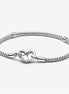 Pandora Moments Heart Clasp Studded Chain Bracelet Size 19