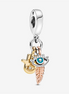 Pandora Moments Hamsa, All-seeing Eye & Feather Spirituality Dangle Charm