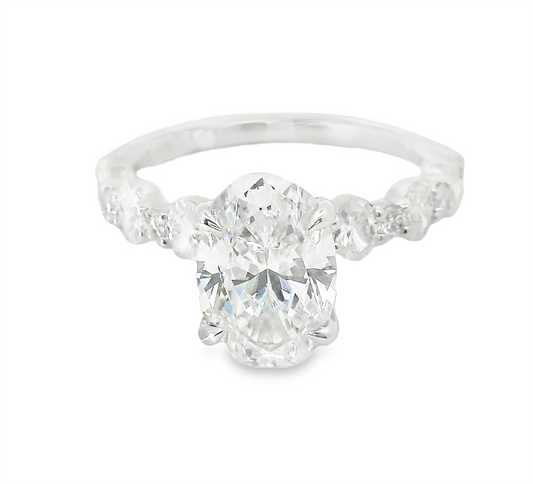 14K White Gold Exquisite Semi-Mount Diamond Ring