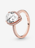 Pandora Timeless Sparkling Teardrop Halo Ring Size 4.5