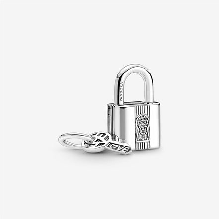 Pandora Moments Engraveable Padlock and Key Dangle Charm