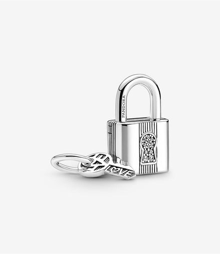 Pandora Moments Engraveable Padlock and Key Dangle Charm