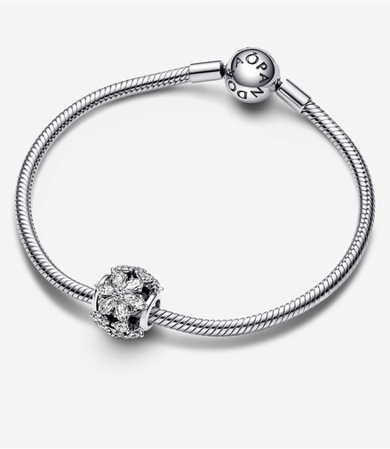 Pandora Timeless Sparkling Herbarium Cluster Round Charm