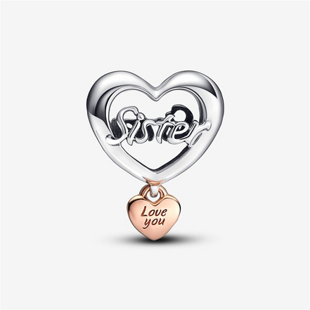 Pandora Moments" Love You Sister" Heart Charm