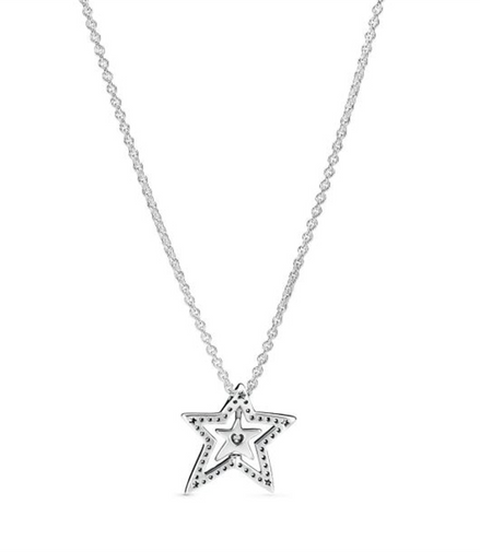 Pandora Moments Pavé Asymmetric Star Collier Necklace 45 cm