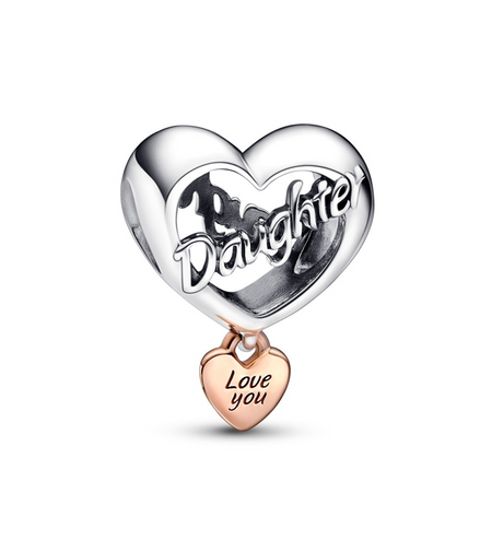 Pandora Moments "Love You Daughter" Heart Charm