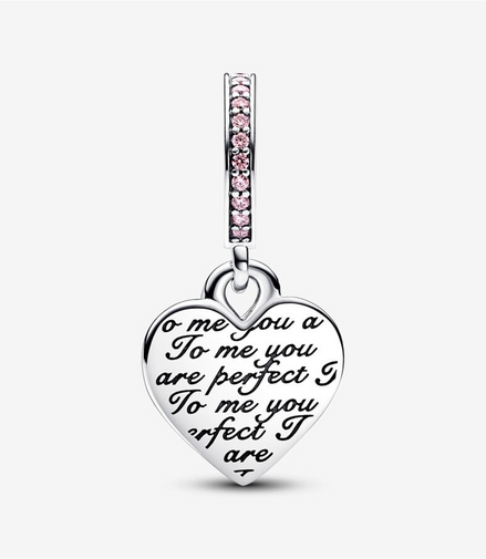 Pandora Moments Two-Tone Infinity Mom Heart Double Dangle Charm