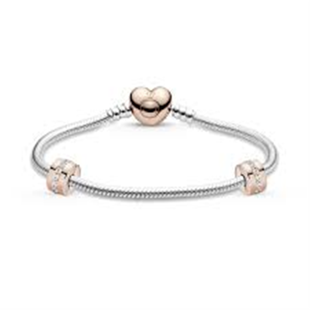 Pandora Rose Heart Clasp, Iconic Bracelet Gift Set