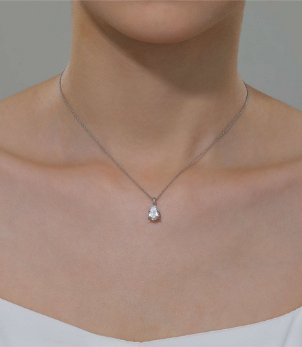 Lafonn 2 CTW Simulated Diamond Pear-Shaped Solitaire Necklace