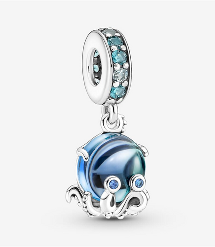 Pandora Moments Murano Glass Cute Octopus Dangle Charm