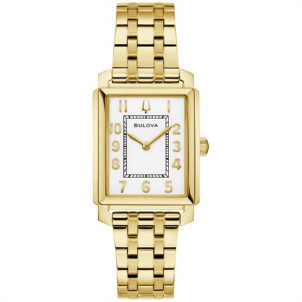 Bulova Women's Sutton White Dial Gold-Tone Bracelet Watch