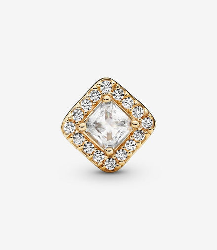 Pandora Timeless 14K Gold Square Sparkle Halo Charm