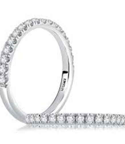 A.JAFFE 14K White Gold Diamond Halfway Band