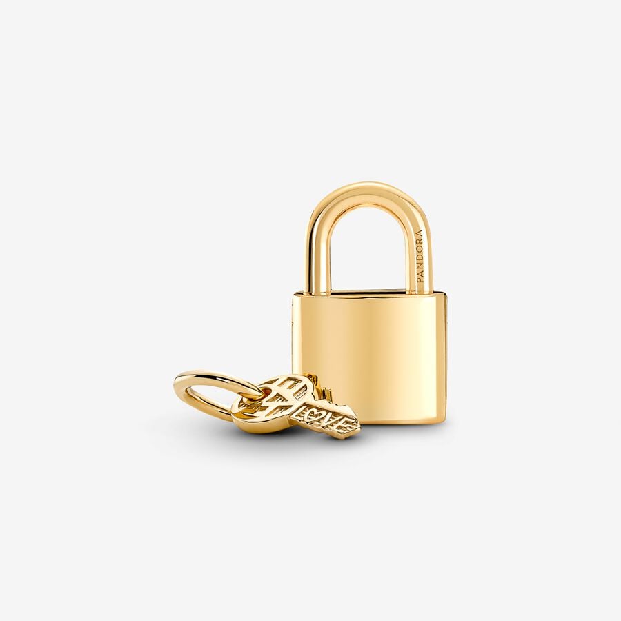 Pandora Moments Padlock & Key Dangle Charm