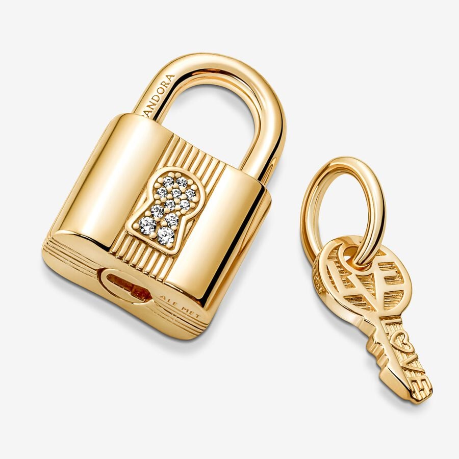 Pandora Moments Padlock & Key Dangle Charm