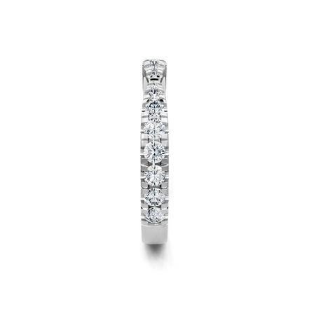 14K White Gold 0.50 CT Round Diamond Pinched Petite Band