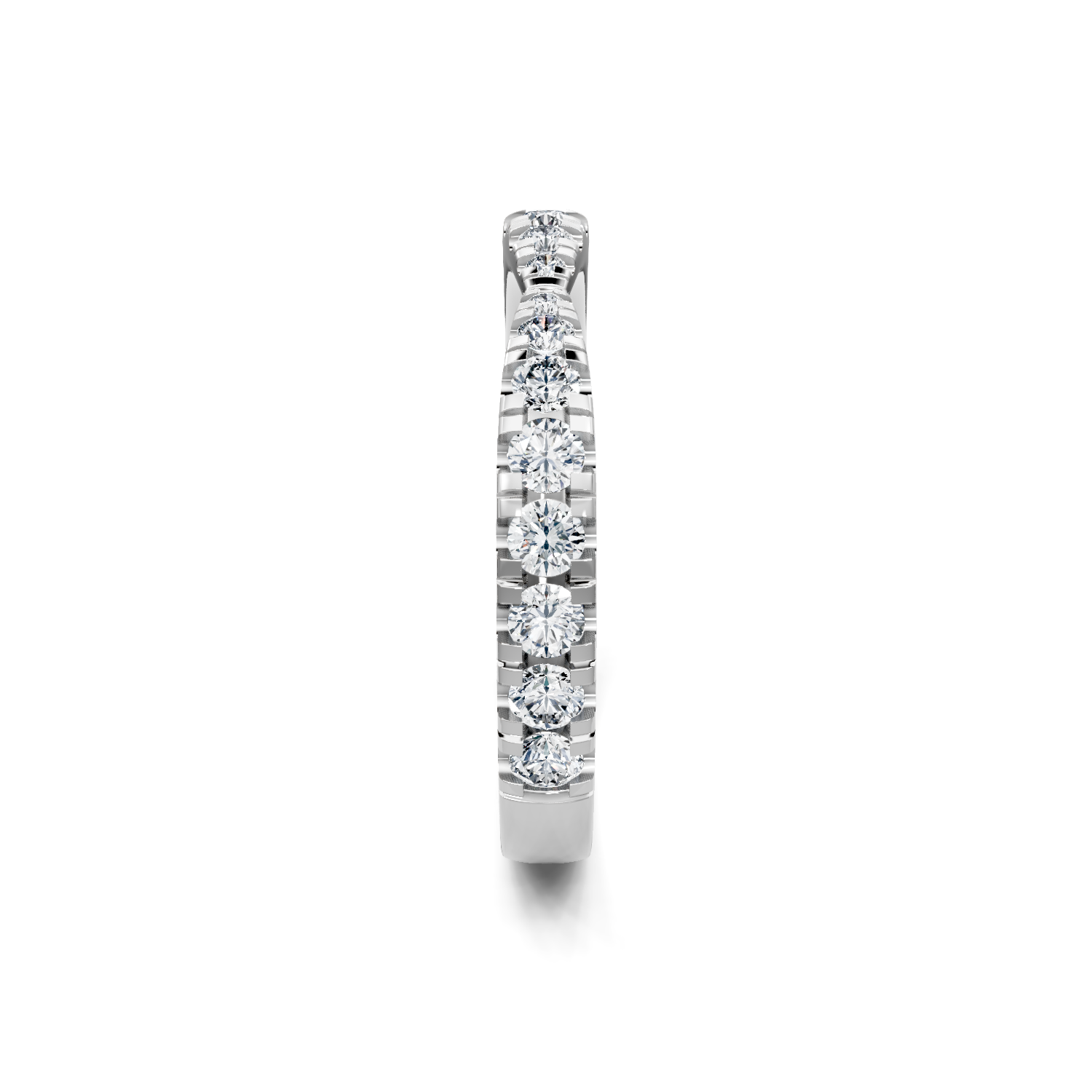 14K White Gold 0.50 CT Round Diamond Pinched Petite Band