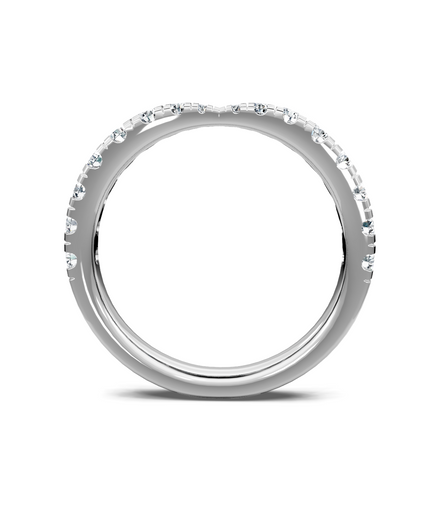 14K White Gold 0.50 CT Round Diamond Pinched Petite Band