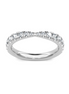 14K White Gold 0.50 CT Round Diamond Pinched Petite Band