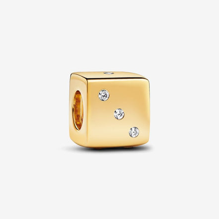 Pandora Moments Gold Plated Sparkling Dice Charm