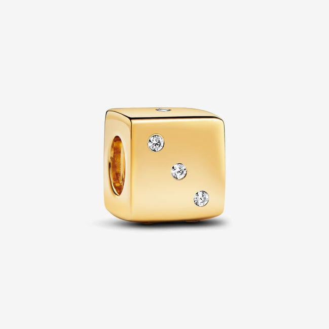 Pandora Moments Gold Plated Sparkling Dice Charm