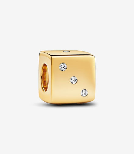 Pandora Moments Gold Plated Sparkling Dice Charm