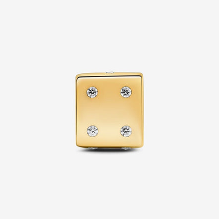 Pandora Moments Gold Plated Sparkling Dice Charm