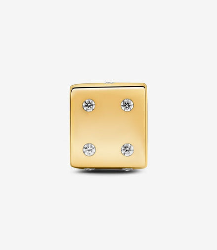 Pandora Moments Gold Plated Sparkling Dice Charm